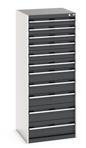 Cabinet consists of 4 x 100mm, 2 x 125mm, 3 x 150mm and 2 x 200mm high drawers 100% extension drawer with internal dimensions of 525mm wide x 525mm deep. The... Bott Professional Cubio Tool Storage Drawer Cabinets 65cm x 65cm